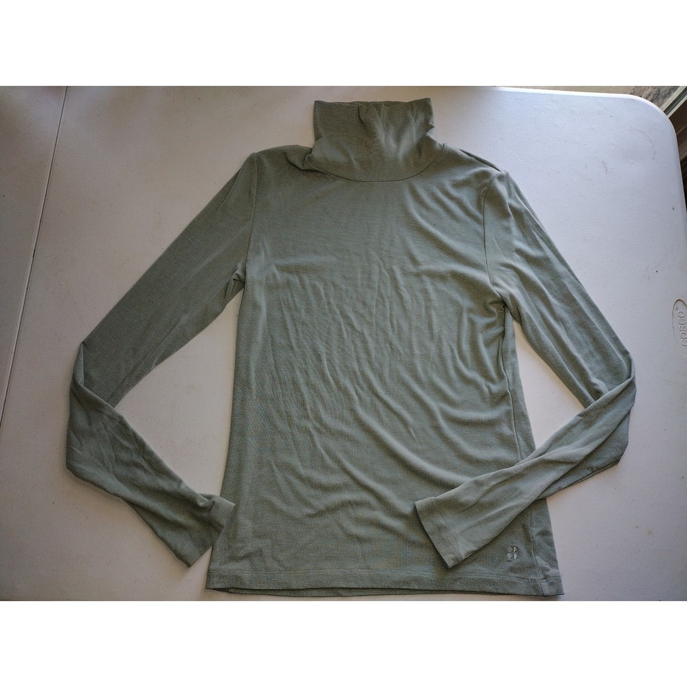 Sweaty Betty‎ London Sage Green Turtleneck Base Layer Top Thumbholes Size M